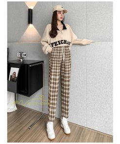 ワイドパンツ | レディース パンツ ゆったり 秋冬 コーデ カジュアル チェック柄 20代 30代 着痩せ 体型カバーロング丈 お出かけ ウエストゴム 50代 40代