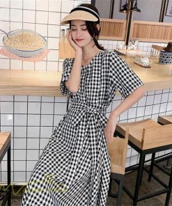 マキシ | ワンピース Aライン レディース チェック柄 上品 着痩せ Vネック 気質 ロングワンピース サマーワンピース 夏新作 大きいサイズ 40代 20代 30代 上品 通勤通学
