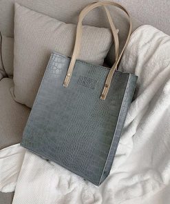 ハンドバッグ | クロコ 2way スクエアバッグ 肩かけバッグ 縦型 レディース 型押し レザーバッグ 手提げバッグ トートバッグ 縦長 A4