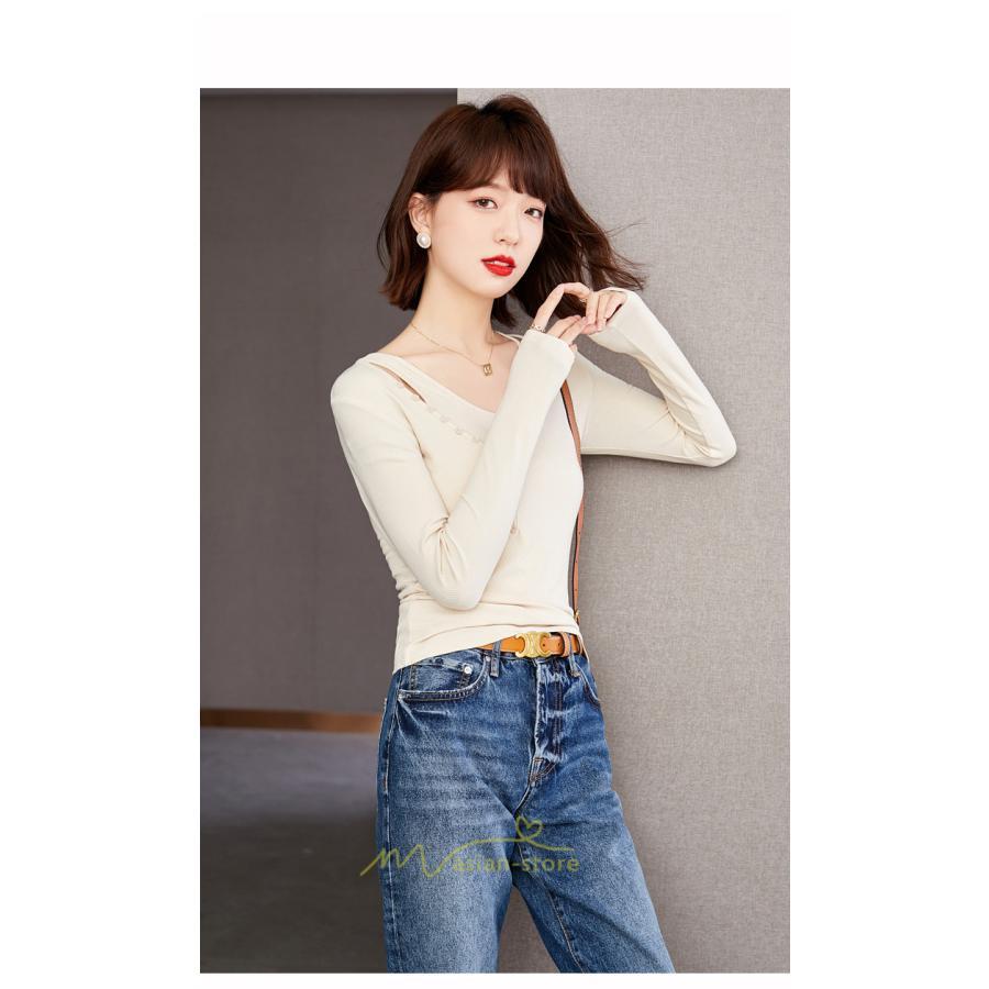 シャツ・ブラウス | ブラウス Tシャツ レディース 長袖 細身 フォーマル オフィス タイト きれいめ 春夏秋 トップス 送料無料 SNS映え 可愛い 着痩せ おしゃれ