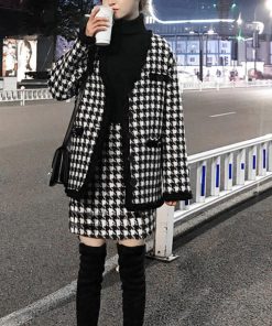 セットアップ | 千鳥柄 ニットレディース