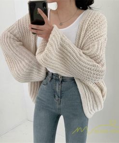 カーディガン | ニット2022秋冬 レディース 羽織り アウター パフスリーブ 長袖 セーター ニット 大人 通学通勤 20代50代 無地 トップス