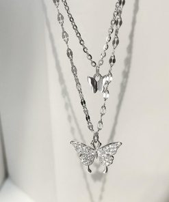 ネックレス | 2連蝶々 ジュエリー?上品