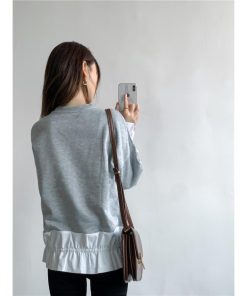 ｔシャツ・カットソー | トレーナー Tシャツ 長袖 レディース カジュアル レイヤード カットソー シャツ 異素材 切り替え トップス Tシャツ 重ね着 20代 ゆったり 秋物 50代 30代