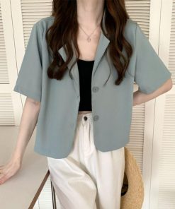 テーラードジャケット | ベーシッククロップド丈半袖ジャケット