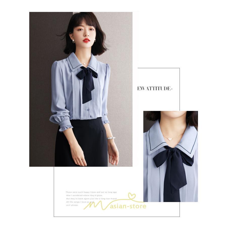 シャツ・ブラウス | シャツ ブラウス シフォンブラウス トップス 長袖 レディース きれいめ オフィス リボン 通勤 通学 オシャレ ナチュラル 可愛い 上品 2022 キレイめ 秋服