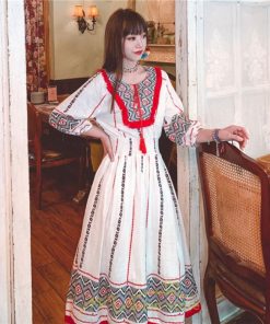 マキシ | ワンピース 夏 レディース リゾート きれいめ 夏ワンピ ファッション エスニック 幾何学柄 ウエストゴム レトロ サマーワンピース ロング 海外旅行 上品 夏服