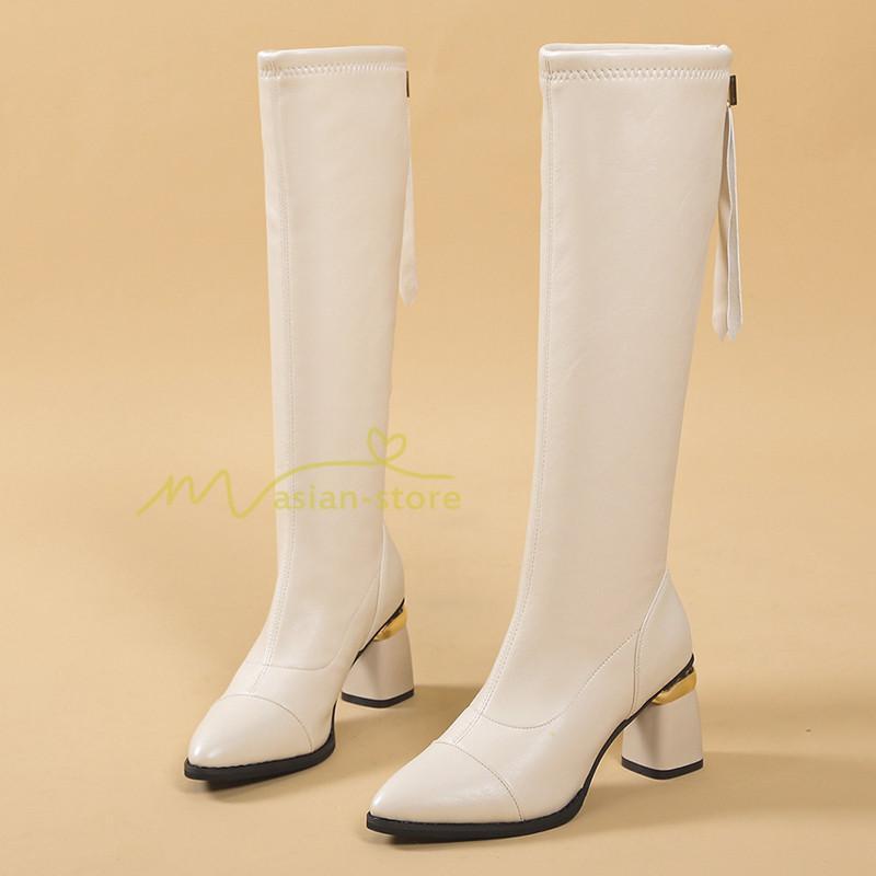 ロングブーツ | ブーツ ヒール カジュアル レディース 靴 シューズ お出かけ 秋冬 ロング丈ブーツ ジョッキーブーツ 春秋冬 美脚 黒靴 太ヒール 大人