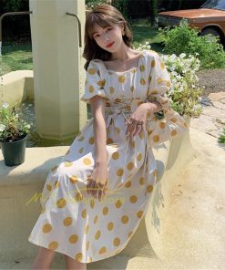 マキシ | ワンピース レディース チュニック 半袖 楽ちん 大きいサイズ 体型カバー ドット柄 カジュアル お出かけ ファッション 着痩せ 20代30代40代 エレガント 夏物