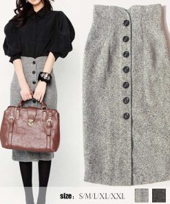 タイトスカート | ツイード スカート レディース 秋冬 ハイウエスト ひざ丈 ミモレ丈