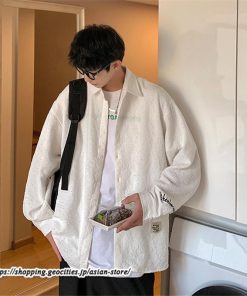 シャツ | ライトアウター メンズ 前開き 長袖 英字 シンプル ゆったり 大きいサイズ 秋 コーデ メンズスタイル 長袖5XL 新作 カジュアル カッコウイイ