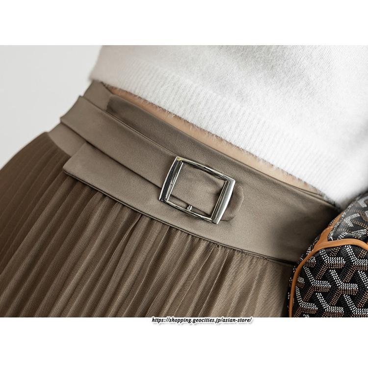 スカート | レディース 春秋 チュール美脚 プリーツロングAライン 体型カバー ボトムス おしゃれ 大人 通勤 お出かけ オシャレ