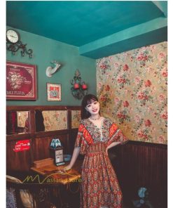 マキシ | ワンピース レディース 40代 春秋 キレイめ マキシ丈ワンピース ロング丈 Aラインワンピース ゆったり エスニック風 上品 上品 着痩せ オシャレ レトロ風 2021作