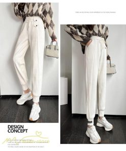 チノ・テーパード・ジョガー・スキニーパン | テーパードパンツ 厚手 裏起毛 レディース パンツ ロング丈 着痩せ ウエストゴム 秋冬コーデ 白 黒 おしゃれ ハイウエスト 暖かい 防寒 カジュアルパンツ