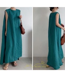 マキシ | 夏ワンピース リネンワンピース レディース ワンピ ロングワンピース 体型カバー 50代 40代 30代 20代 可愛い 夏 大人 ノースリーブ 無地 春 涼しい