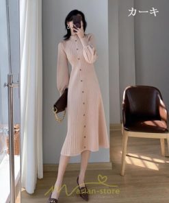 ニットワンピース | ロングワンピース ワンピース レディース ロング丈 秋 冬 ハイネック 長袖 体型カバー 秋冬 上品 OL 50代 30代 40代 通勤