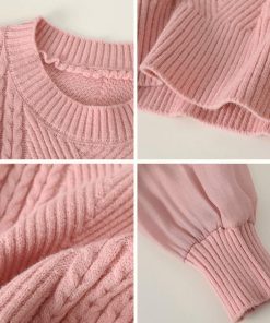 ニット・セーター | フリルニットトップス レディース 韓国風