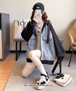 コート・ジャケット | フード付きデニムジャケット デニムジャケット レディース フード付き デニム ジャケット 送料無料 切り替え おしゃれ カジュアル 2022 細身 着痩せ 秋 冬 通勤