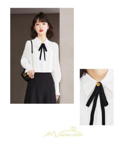シャツ・ブラウス | ブラウス レディース トップス シャツ シフォン 長袖 白 リボン 20代 30代 40代 通勤 カジュアル ナチュラル カジュアル おしゃれ 楽チン
