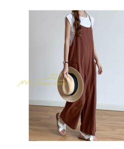 オーバーオール サロペット | サロペット オーバーオール オールインワン ワイドパンツ レディース 無地 キャミ ガウチョ 20代30代40代 着痩せ 可愛い 送料無料 ワイドサロペット