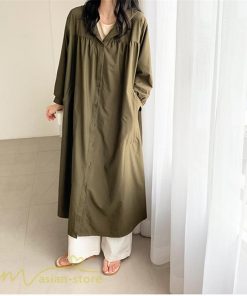 シャツワンピース | チェスターコート ワンピース 着痩せ 春 秋 レディース アウター コーデ 前開き 無地 フリーサイズ 体型カバー ゆったり フード付き ロング丈