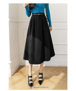スカート | ロングきれいめ レディース Aラインデート 20代 30代 40代 50代 秋 冬 あったか 通勤 ハイウエスト お出かけ 細見え ベルト付き