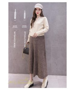 スカート | マタニティ秋 冬 ニット コーデ ロング丈 Aラインマタニティウェア 産前 産後 ゆったり ウエスト調整 きれいめ ハイウエスト 上品