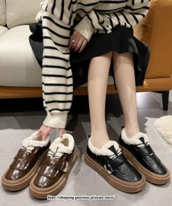 ブーツ | ムートンレディース 靴 スノーシューズ 裏起毛 防寒 内ボア 冬靴 おしゃれ 2022新作 疲れない あったか 保温 美脚 冬