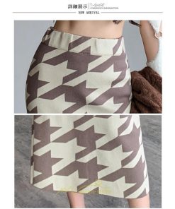 スカート | ロング 春秋冬 レディース ミモレ丈 ウエストゴム ハイウエスト Aライン 無地 きれいめ 大人 千鳥格柄 高見え 人気 SNS映え かっこいい 個性的