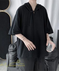 Tシャツ | トップス メンズ カットソー パーカー フード付き カジュアル 無地 7分丈 ゆったり 大きいサイズ 20代 30代 夏新作 ルームウェア 体型カバー シンプル