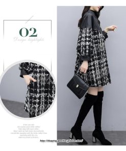 コート・ジャケット | チェスターコート レディース ロングコート アウター 黒 コート チェック柄 ラシャ 切り替え ゆったり 上品 あったか 2022新作 カジュアル 秋冬