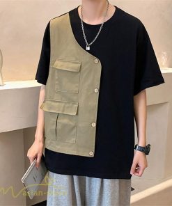 Tシャツ | 半袖メンズ トップス 上品 切り替え カジュアル おしゃれ 重ね着風 レイヤード 20代 30代 カッコウイイ 大きいサイズ 40代 半袖 カットソー