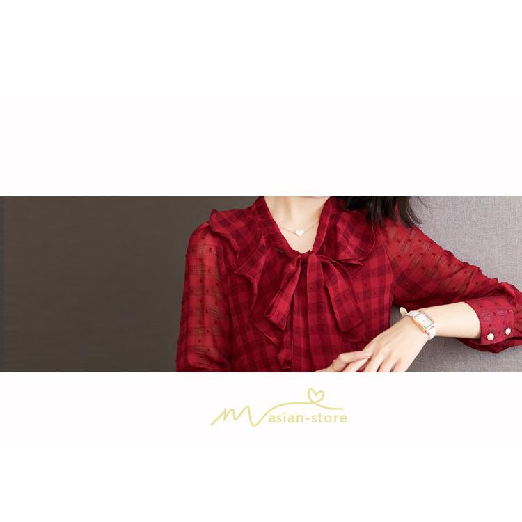 シャツ・ブラウス | シャツ ブラウス 春 秋 冬 シフォン 長袖 レディース フォーマル 通勤 OL オフィス ビジネス カジュアル リボン 綺麗 可愛い おしゃれ 高級感 キレイめ