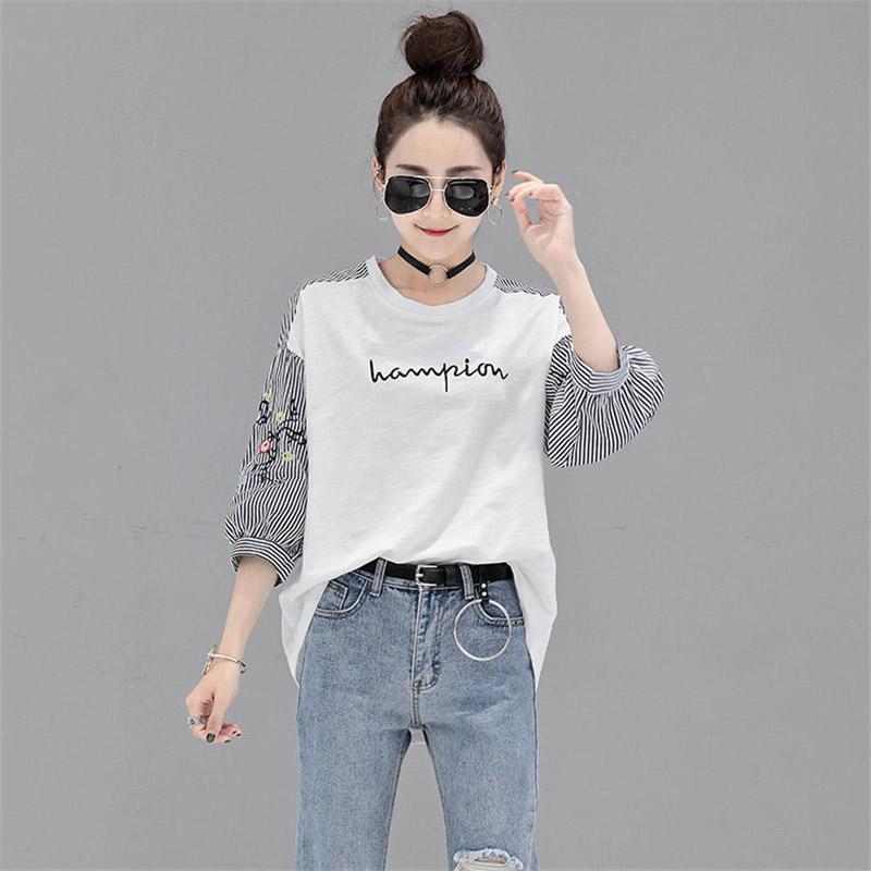 シャツ・ブラウス | シャツ ブラウス レディース パフスリーブ 花柄 刺繍 ストライプ トップス ラウンドネック 韓国風 カジュアル フェミニン トレンド ゆったり ファッション