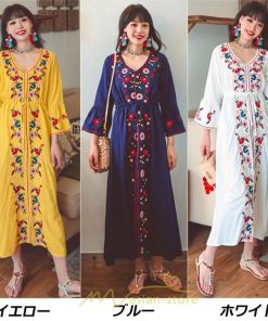 マキシ | ロングワンピース マキシワンピース エスニック リゾート ワンピ 長 カジュアル 大人 夏 秋 20代 30代 40代 ゆったり 体型カバー きれいめ Aライン 50代 着痩せ