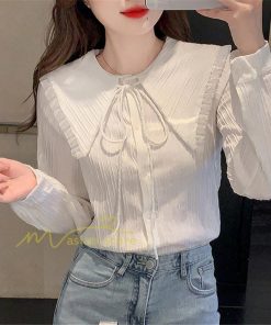 シャツ・ブラウス | ブラウス トップス プリーツ オフィスカジュアル 通勤 リボン付き レディース 韓国 ファッション 通学 カジュアル エレガント 優雅 OL オシャレ 通勤 上品 細身
