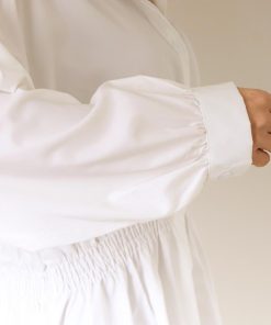 シャツ・ブラウス | レディース 春夏長袖 チュニックワンピ シャツブラウス 白 シャツワンピース ウエストマーク ミニワンピース