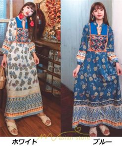 マキシ | ワンピース ロングワンピース マキシ丈 ロング丈 文芸風 長袖 ゆったり エスニック風 民族風 体型カバー フレア フェミニン 可愛い 着痩せ ナチュラル おしゃれ