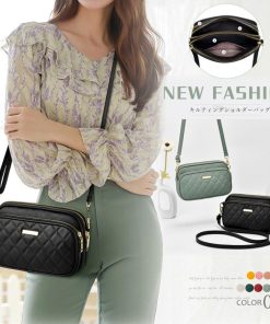 ショルダーバッグ | 3ポケット 大人 キルティングバッグ 斜めがけ 軽量 レディース コンパクトバッグ マザーズバッグ