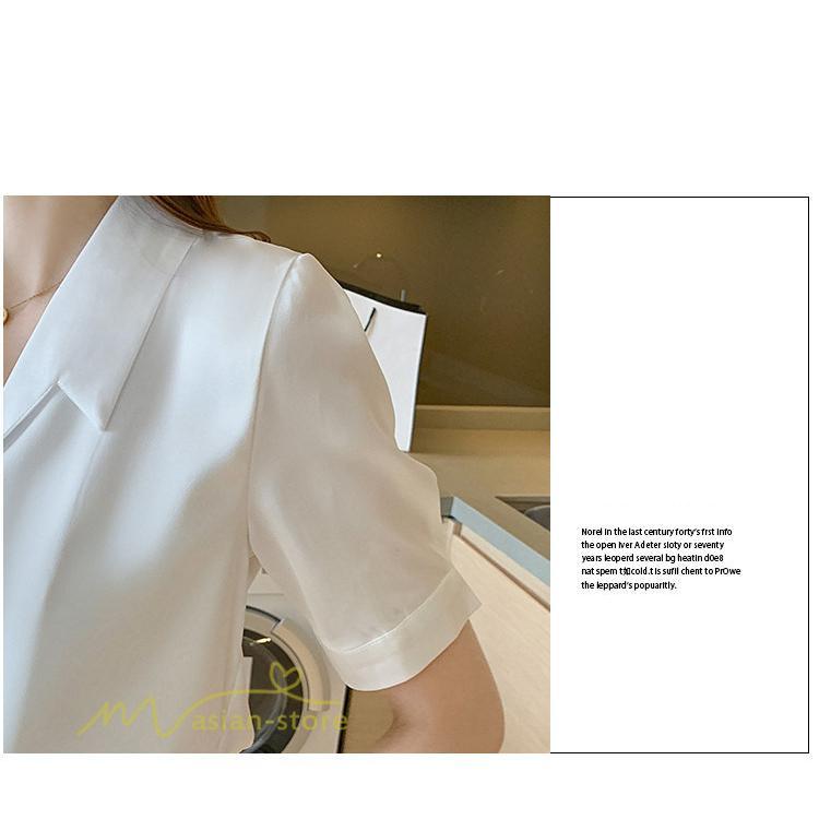 シャツ・ブラウス | シャツ Tシャツ ブラウス レディース 無地 半袖 春 夏 トップス 秋 Vネック フォーマル オフィス 可愛い おしゃれ カジュアル サマー トップス 秋 半袖シャツ