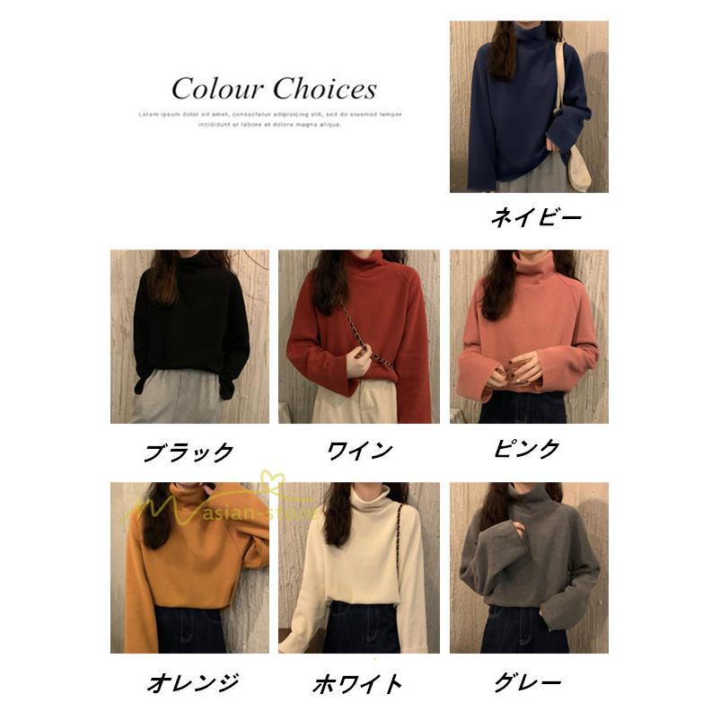 パーカー | トレーナー レディース 厚手 秋冬 コーデ 無地 ハイネック トルネック 長袖 着回し 裏起毛 暖かい 可愛い フリーサイズ ゆったり 7色 プルオーバー カジュアル