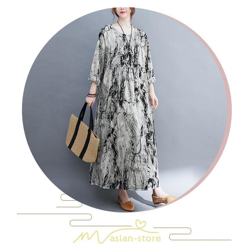 マキシ | 長袖ワンピース 秋物 レディース ロングワンピース 夏 30代40代 大人 秋ワンピース 新作 ワンピース Aラインワンピ 広い裾 旅行 ゆったり 可愛い 揺れる