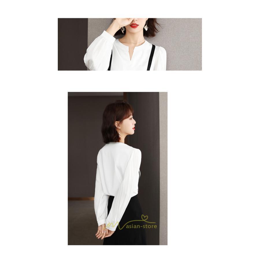 シャツ・ブラウス | ブラウス レディース シャツ 長袖 オフィス フォーマル スーツ インナー 白 シフォン ビジネス 着痩せ お仕事 通勤 高級感 上品 おしゃれ OL