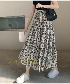 スカート | フレアロング レディース シフォンシフォン マキシマキシ 無地 体型カバー ウエストゴム マキシ丈 ひざ下 花柄 上品 膝下