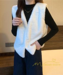 ベスト | ファーレディース 秋冬 ショート丈 アウター ジレ 羽織り 前開き ボタン カーディガン 袖なし 送料無料 コーデ フェイクファー ノーカラー