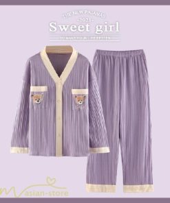 パジャマ ルームウェア | パジャマ ルームウェア レディース 春夏秋 長袖 綿ルームウェア 大きいサイズ 上下セット きれいめ 可愛い セットアップ 部屋着 トレンド 寝巻き 韓国風 女性着