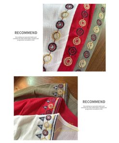 マキシ | 七分袖ワンピース Vネック ロング丈ワンピース エスニック ボヘミアン レディース 夏秋 綿麻 きれいめ フォーマル キレイめ 上品 ゆったり 大人 体型カバー