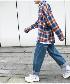 シャツ | ライトアウター 秋服 薄手 メンズ チェック柄 長袖 ポケット 韓国風 カッコウイイ 日常感 ワイドコットン 大きいサイズ トップス 大きいサイズ 男性着