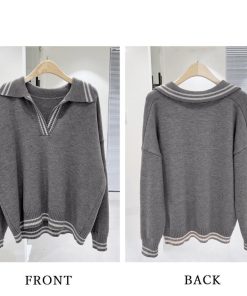 ニット・セーター | ポロカラーニットトップス レディース秋冬