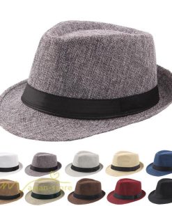 メンズ | 58cm帽子 UVカット 日焼け防止 ハット 紳士 中折れハット 麻 中折れ帽子 カジュアル 無地 ジェントルマン 20代 30代 40代 メンズタイル コーデ